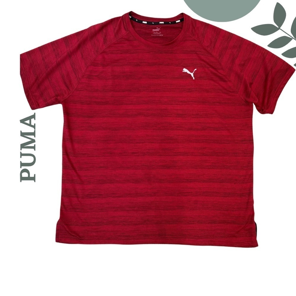 🛍️3/$40 PUMA Performance Tee Red Heathered Athletic Fit – Size XXL